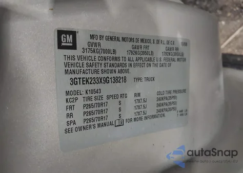 2009 GMC Sierra 1500 Sle z USA, uszkodzony, nr VIN 3GTEK233X9G138218